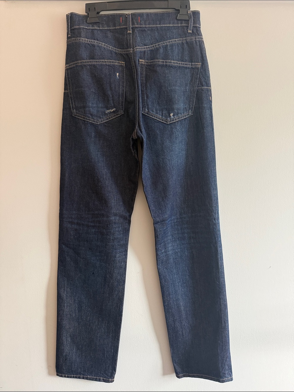 Zara Women's Straight Jeans in Dark Blue Denim